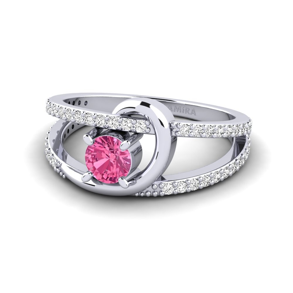 Turmalina rosa Anillo de Mujer Nealim