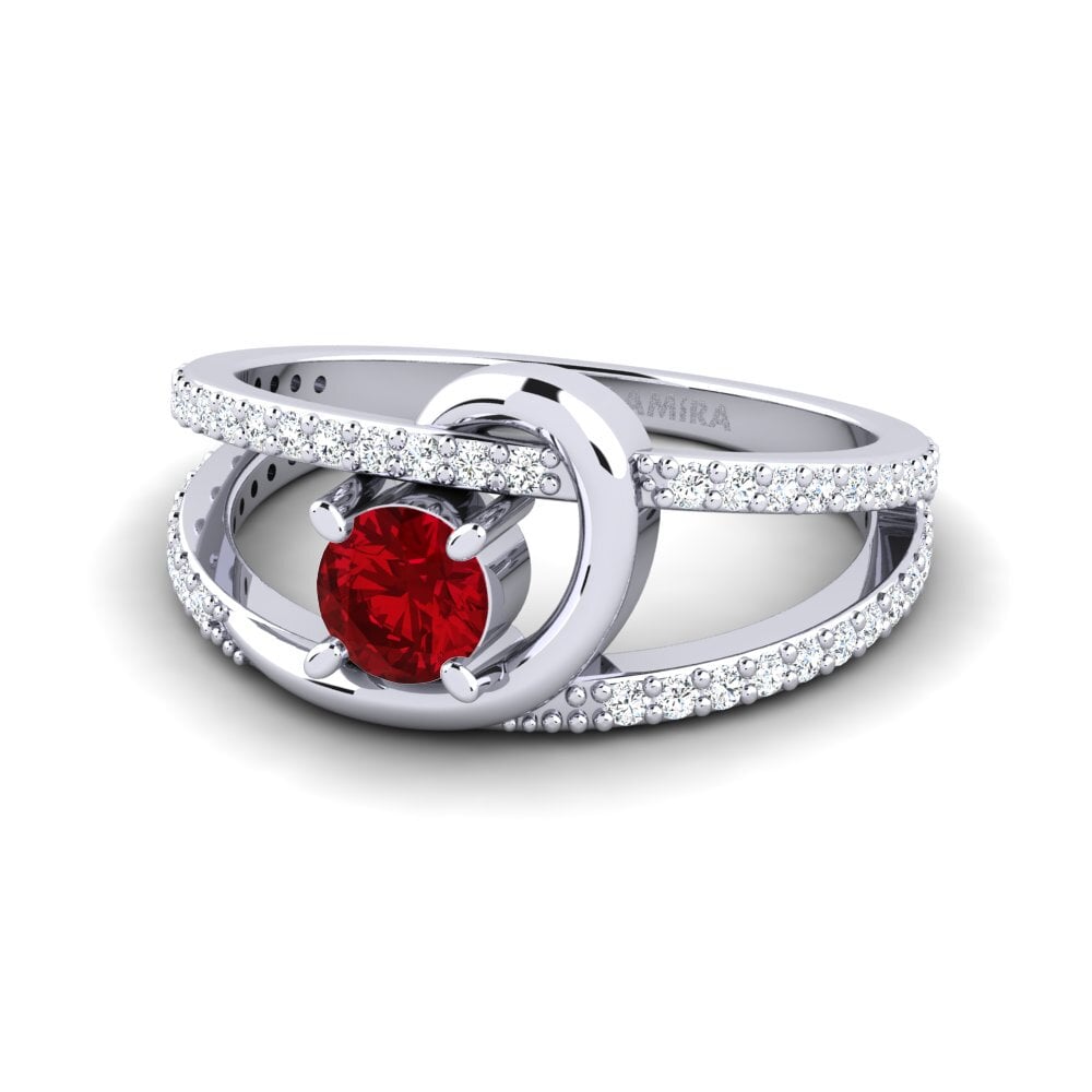 Red Zirconia Women's Ring Nealim