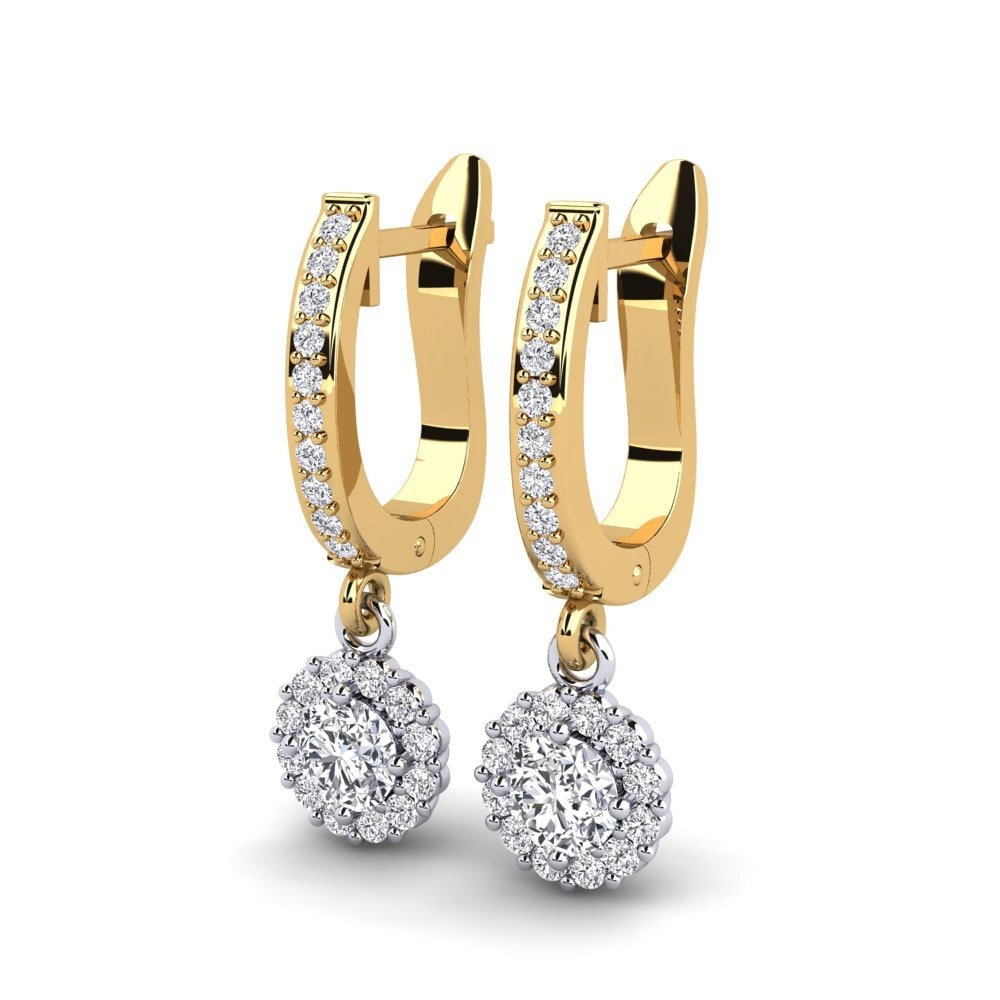 14ct Yellow / White Gold Women's Earring Necrolyte