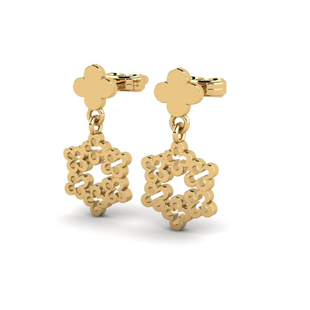 9k Oro Amarillo Pendientes Neida