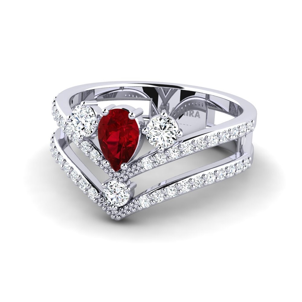 Red Zirconia Women's Ring Nene