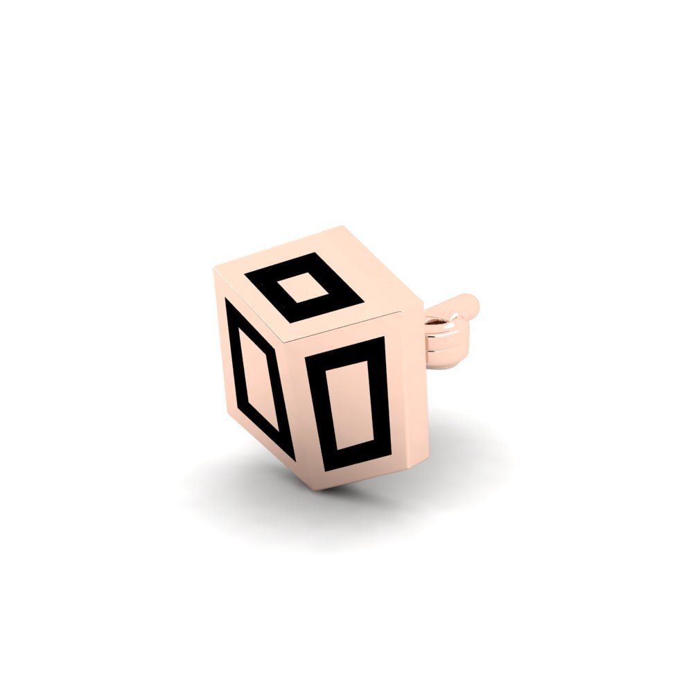 18ct Rose Gold Men's Earring Neroidos