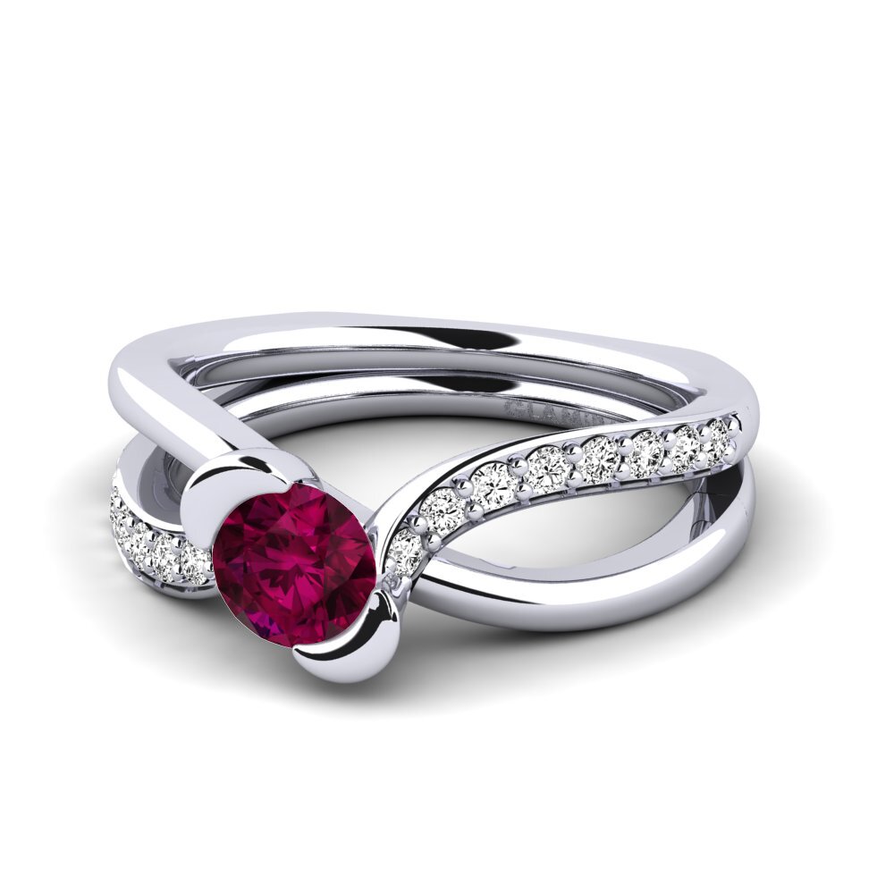 Granate Rhodolite Anillo de compromiso Nery