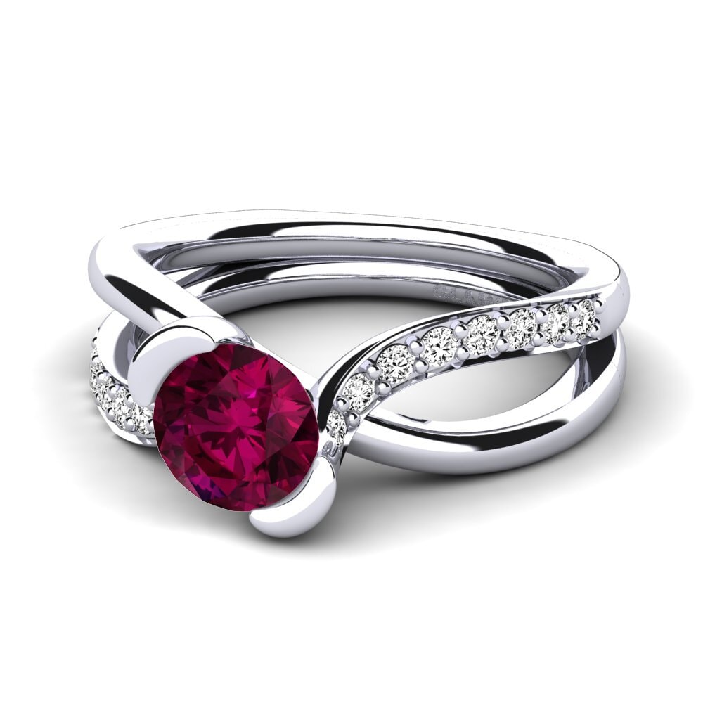 Granate Rhodolite Anillo de compromiso Nery 0.8 crt