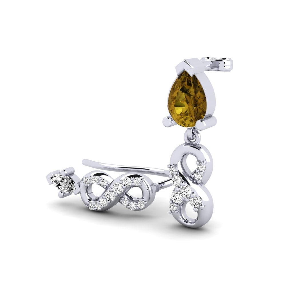 Đá Zircon Nâu Bông tai nữ Nestlove Set