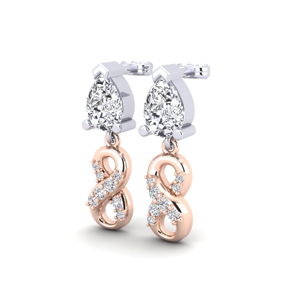 14k Oro Rosa & Blanco Pendiente de mujer Nestlove B