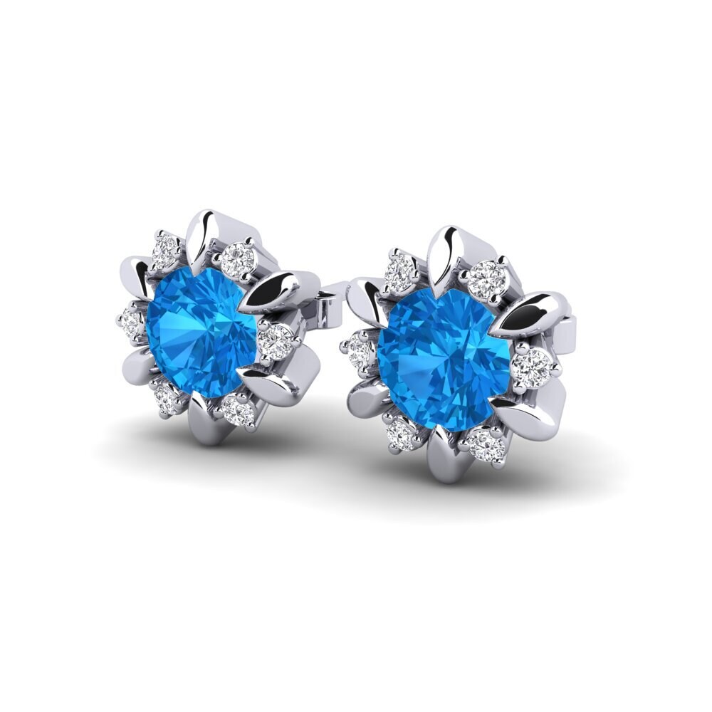 Topaze Bleue Boucle d'oreille femme Neta