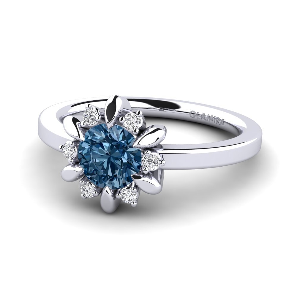Diamante Azul Anillo de compromiso Neta
