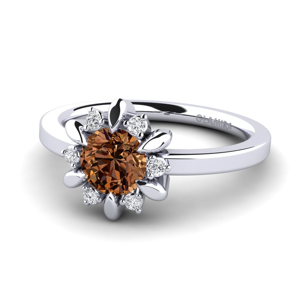 Diamante café Anillo de compromiso Neta