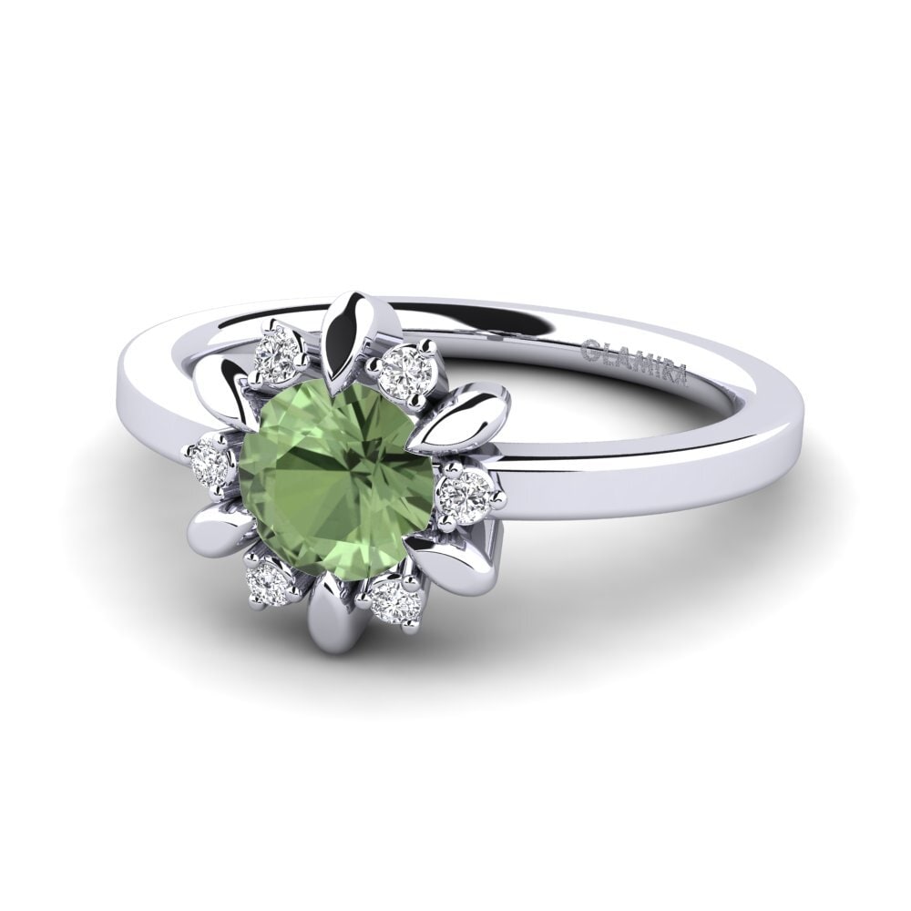 Zafiro Verde Anillo de compromiso Neta