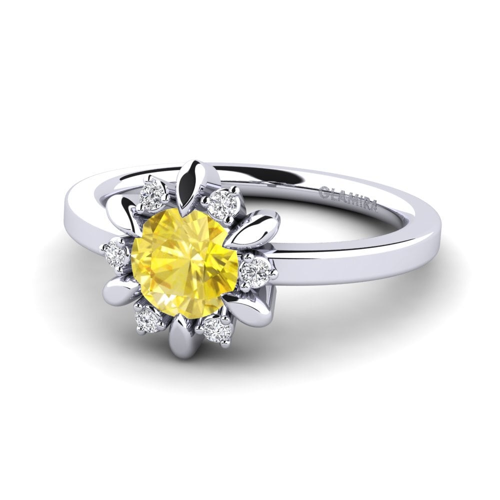 Zafiro amarillo Anillo de compromiso Neta