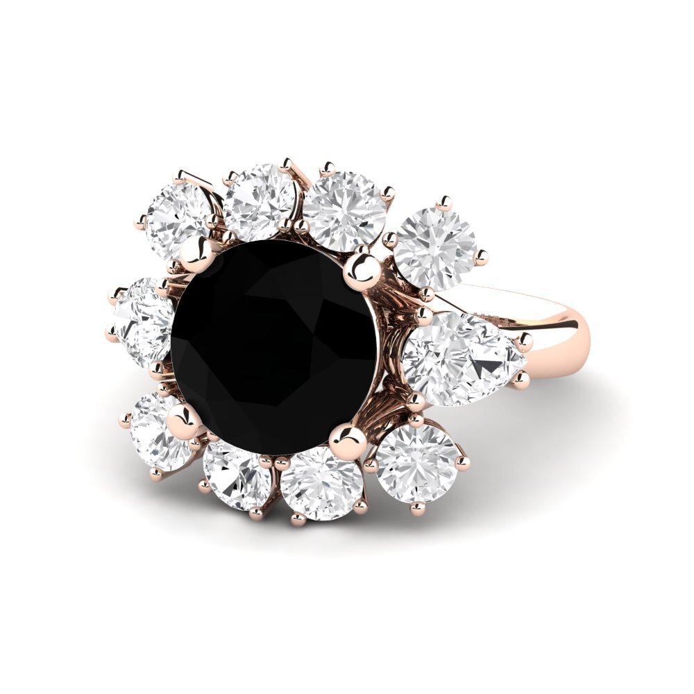 9k Rose Gold Black Onyx Engagement Ring Neuquen
