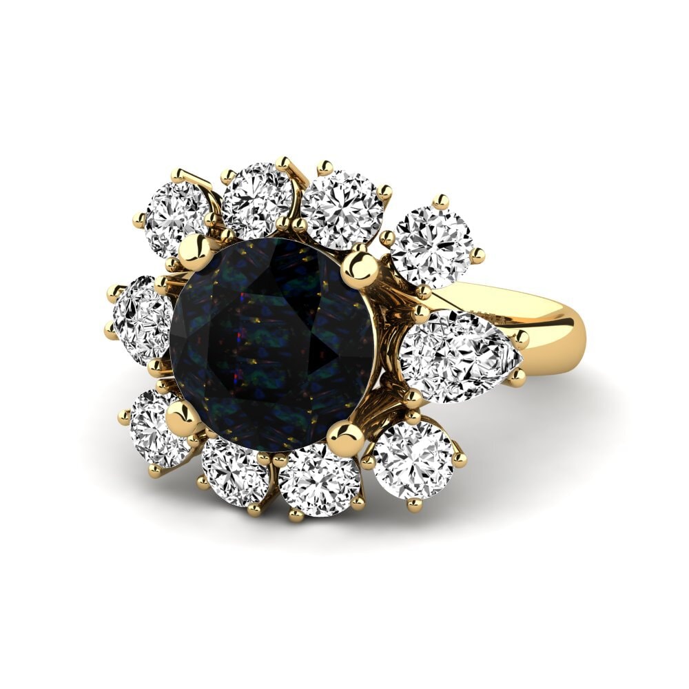 18k Oro Amarillo Opalo Negro Anillo de compromiso Neuquen