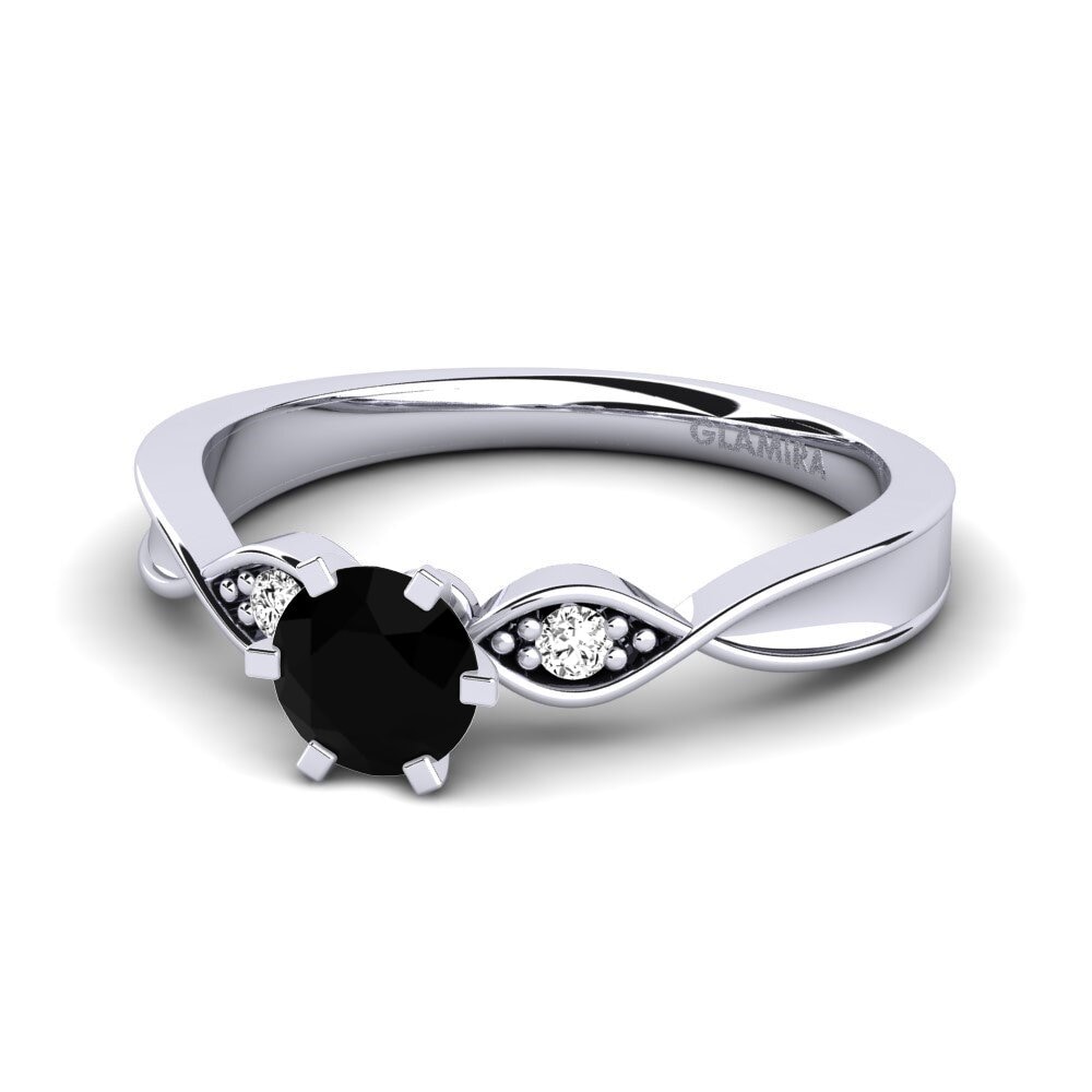 Ónix Negro Anillo de compromiso Neveda 0.5 crt