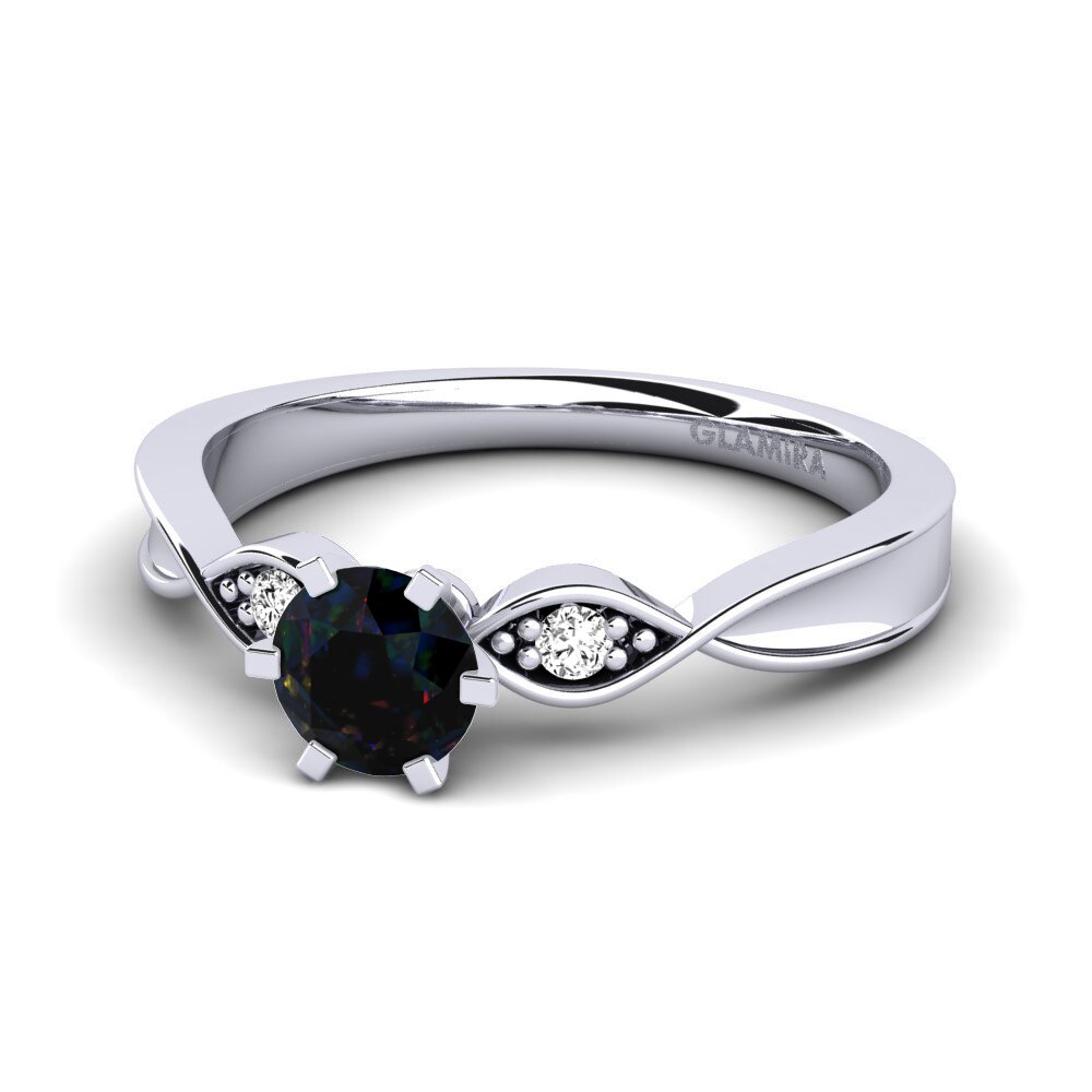 Opalo Negro Anillo de compromiso Neveda 0.5 crt