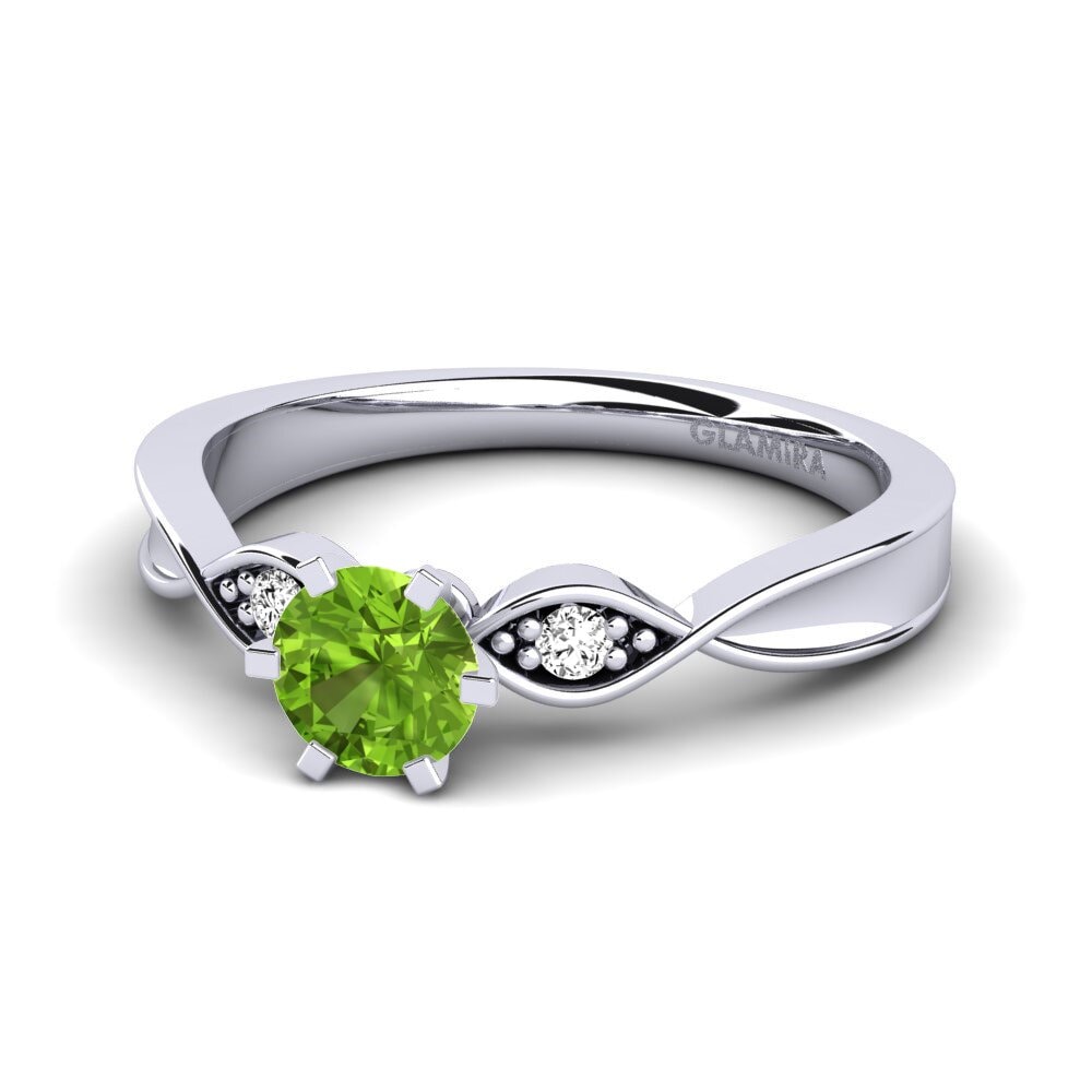 Peridoto Anillo de compromiso Neveda 0.5 crt