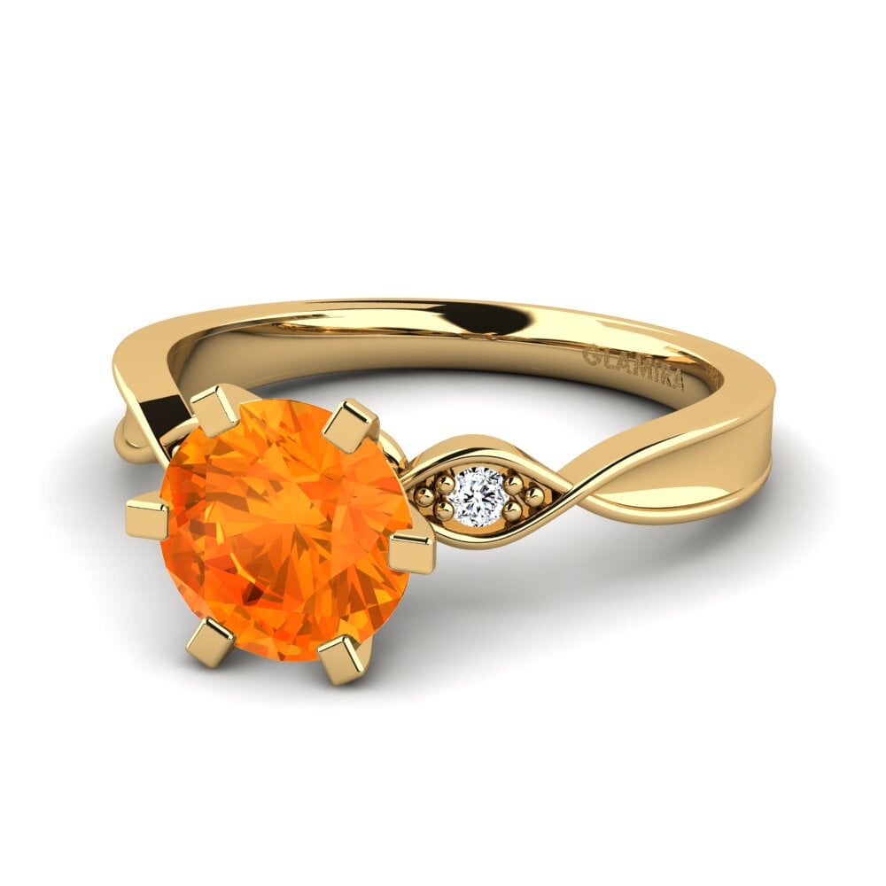 Zafiro Naranja Anillo de compromiso Neveda 1.6 crt