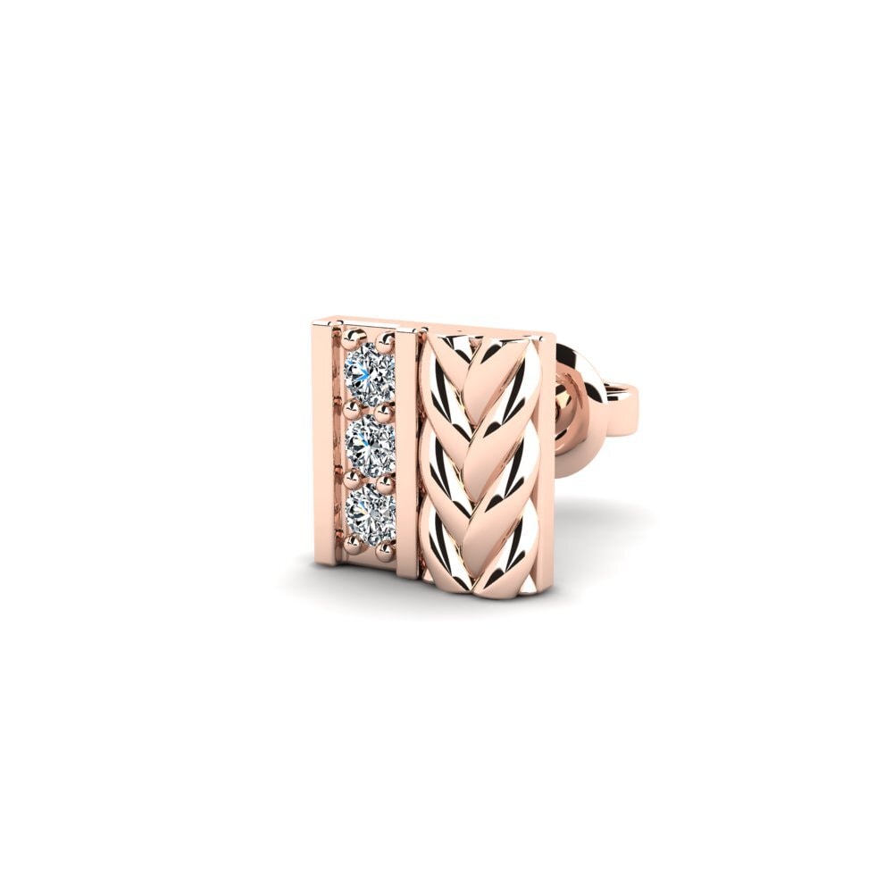9k Oro Rosa Circonita Pendiente para hombre Nevers