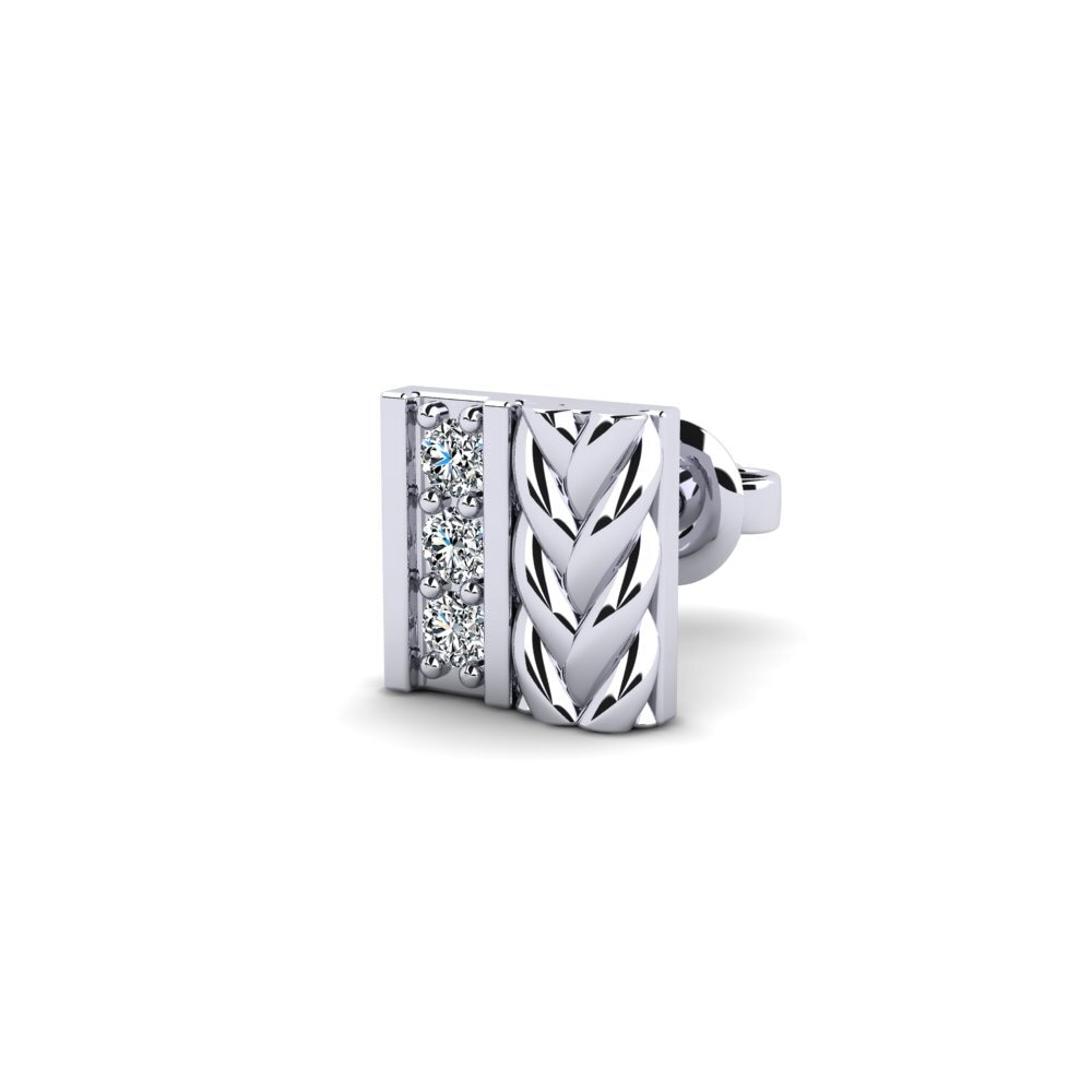 585 Bílé zlato Zirkon Pánské náušnice Nevers