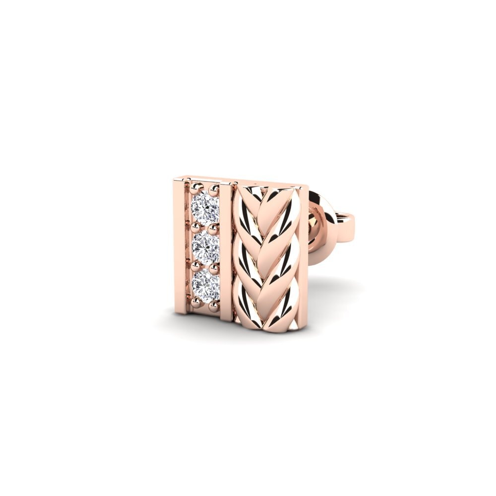 9k Oro Rosa Diamante cultivado en laboratorio Pendiente para hombre Nevers
