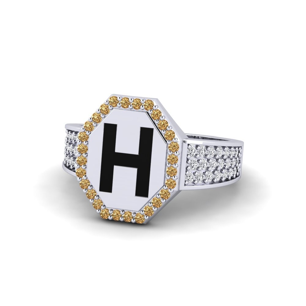 Palladium 950 Brauner Diamant Ring Nguru