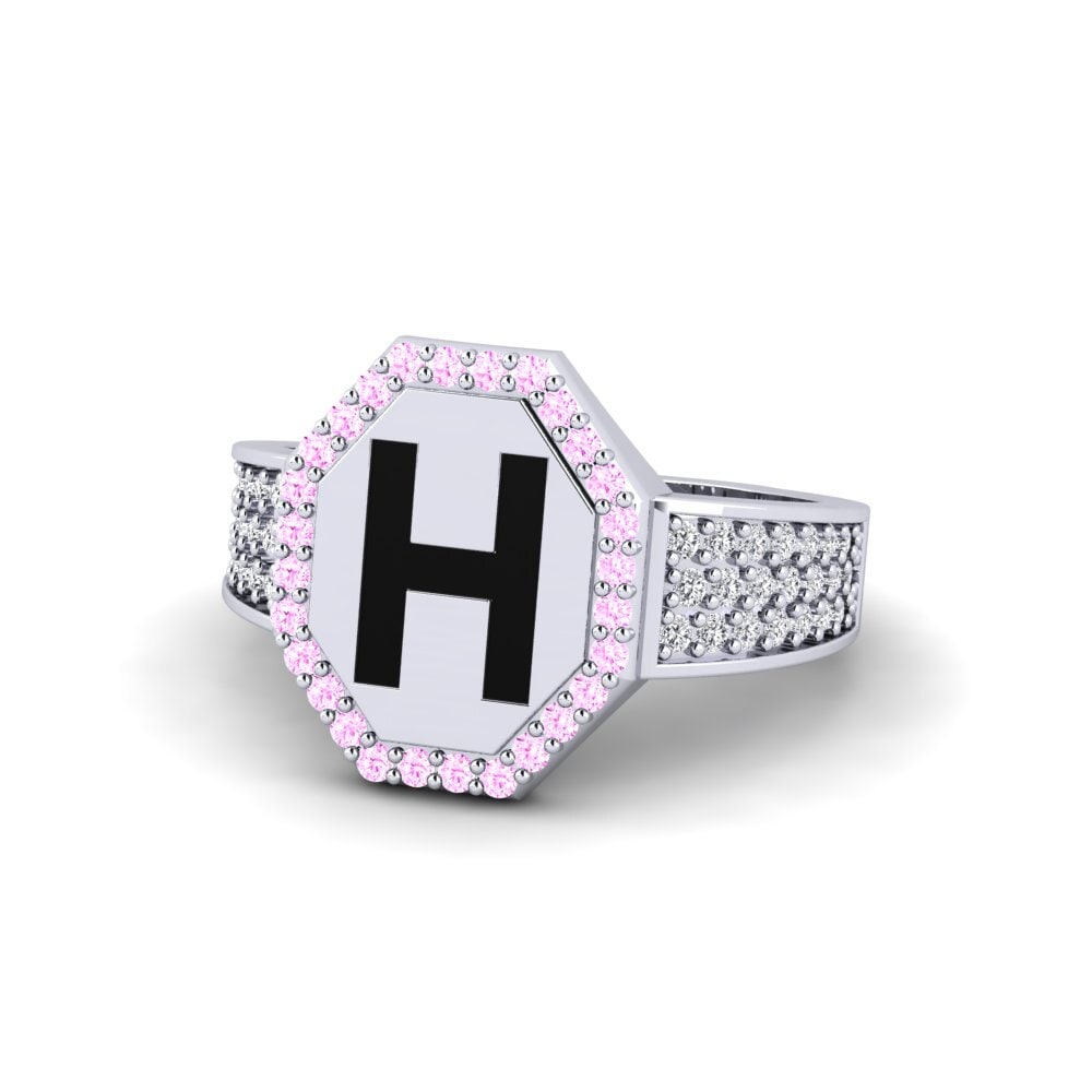 Palladium 950 Rosa Saphir Ring Nguru
