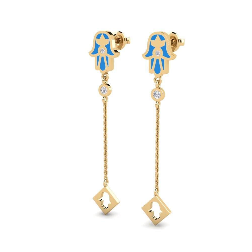 14ct Yellow Gold Women's Earring Nguvu