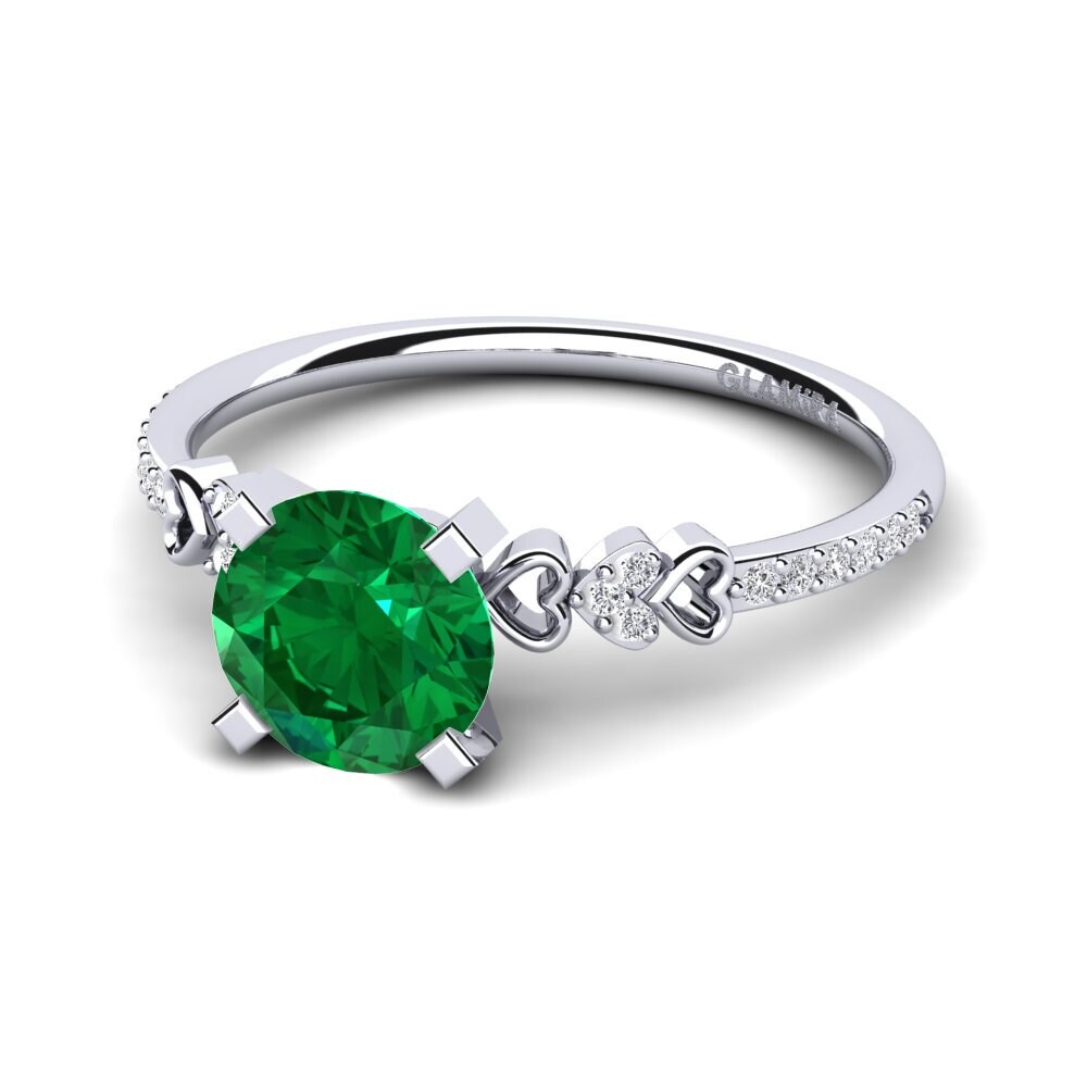 Esmeralda (creada en laboratorio) Anillo de compromiso Nichelle