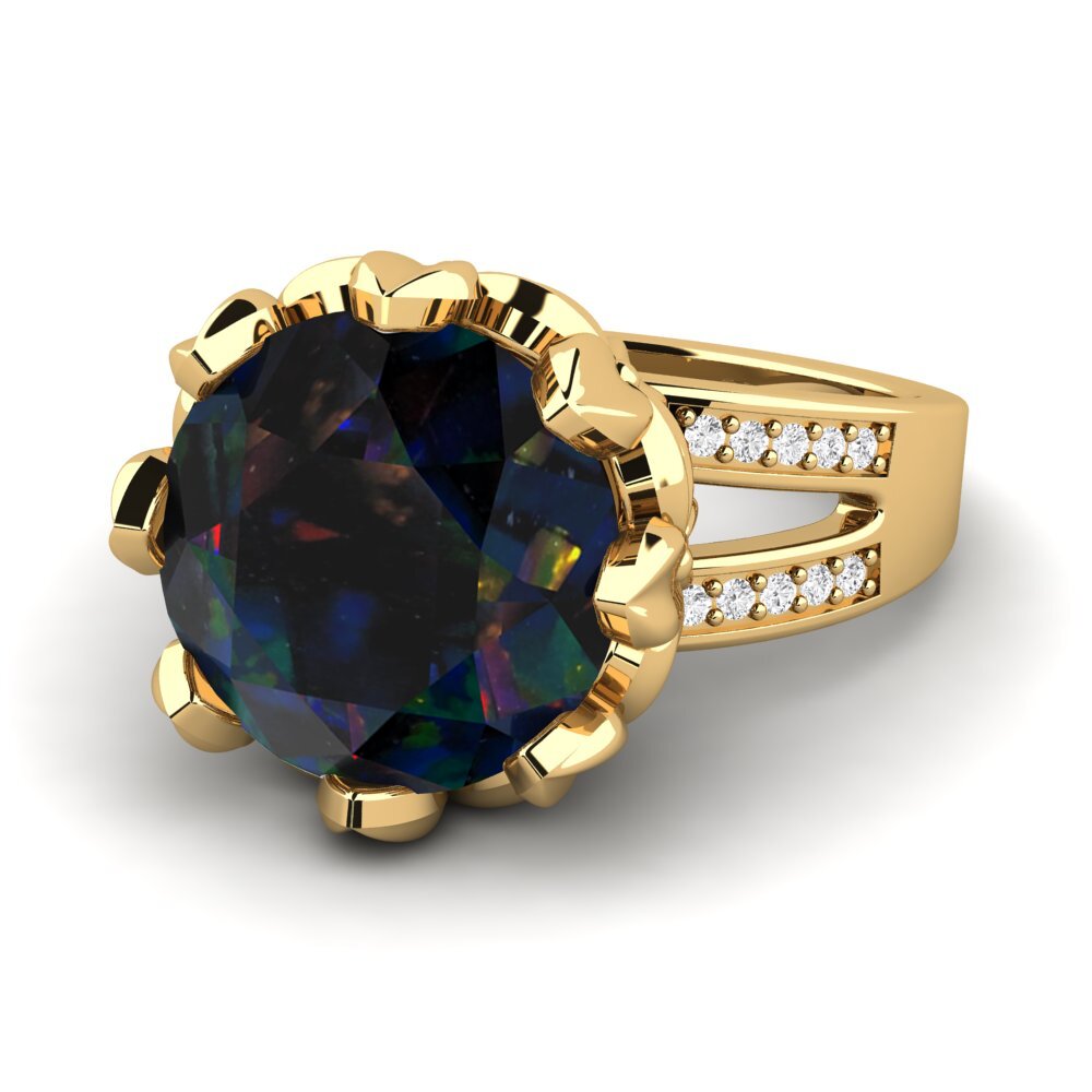 14k Oro Amarillo Anillo Nida