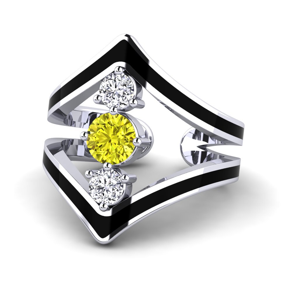Diamante Amarillo Anillo Nidanen