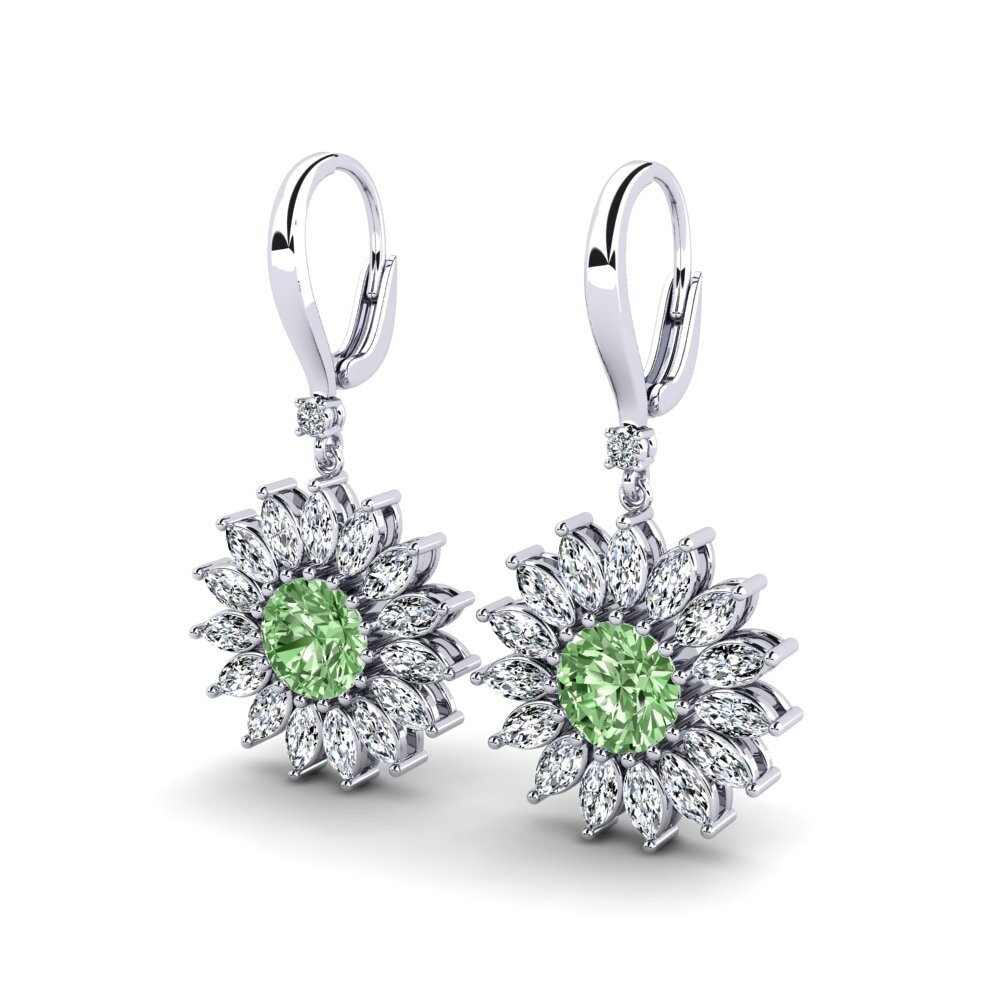 Diamante Verde Brincos Feminino Nidia