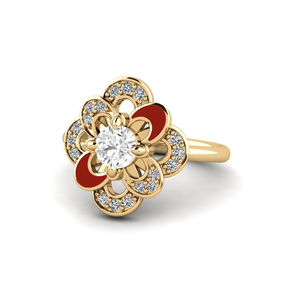 Ringe Seitensteine Weißer Saphir