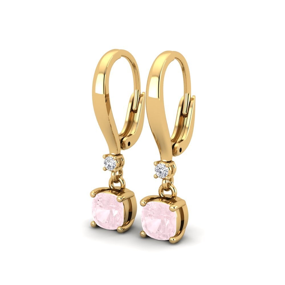 Quartz Rose Boucle d'oreille femme Nigella