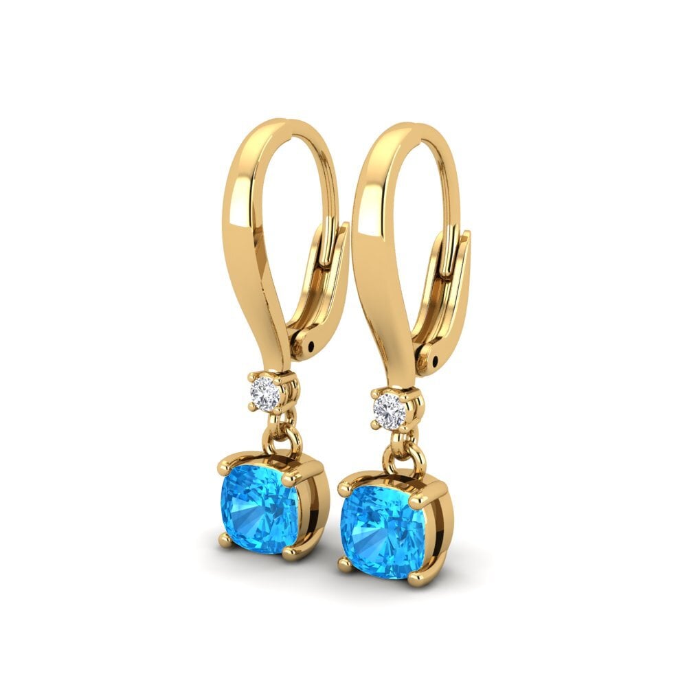 Topaze Bleue Boucle d'oreille femme Nigella