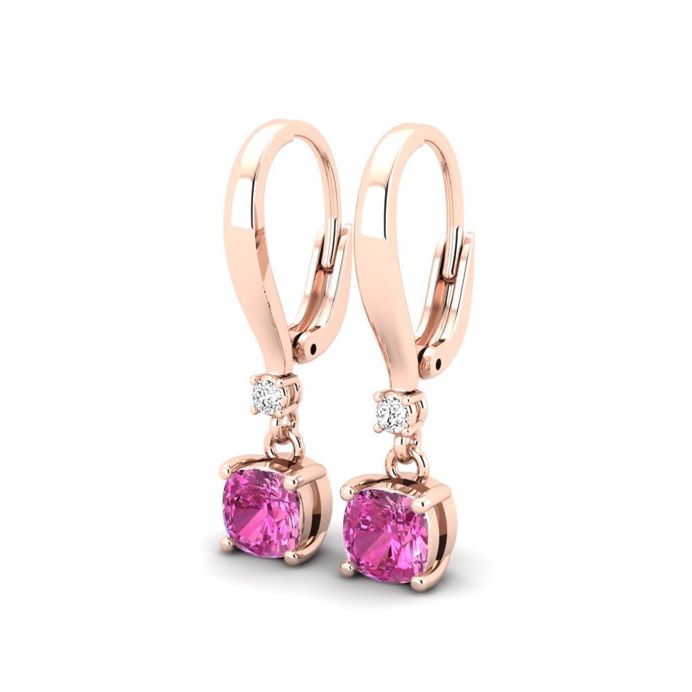 14k Oro Rosa Topacio Rosa Pendiente de mujer Nigella