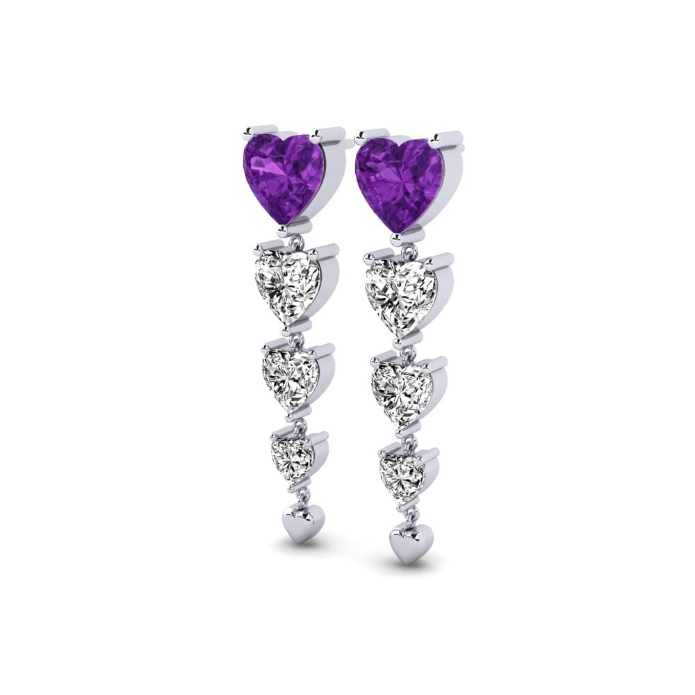 Đá Thạch Anh Tím Bông tai nữ Nikeisha