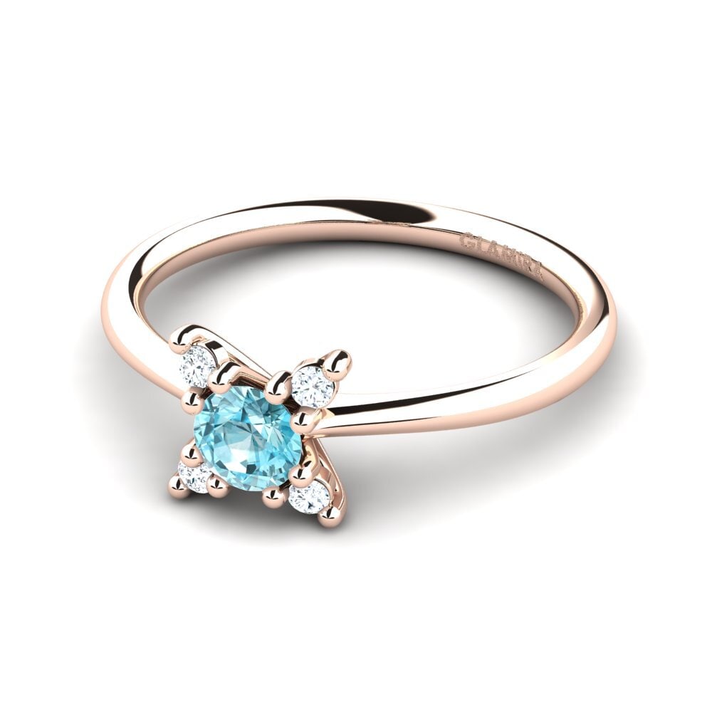 Circón Azul Anillo de compromiso Nikkole