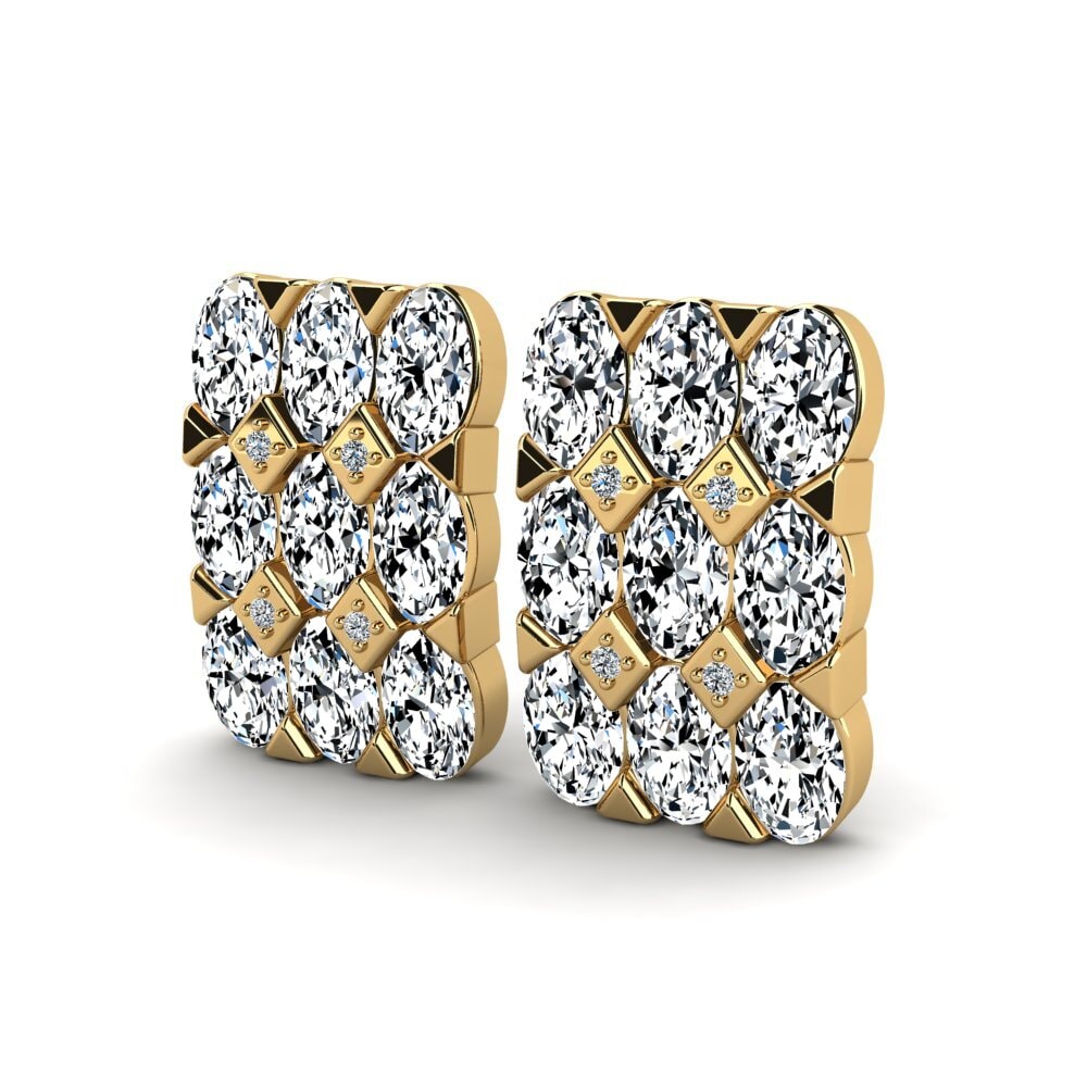 14k Oro Amarillo Ovalado Pendiente de mujer Nikoleta