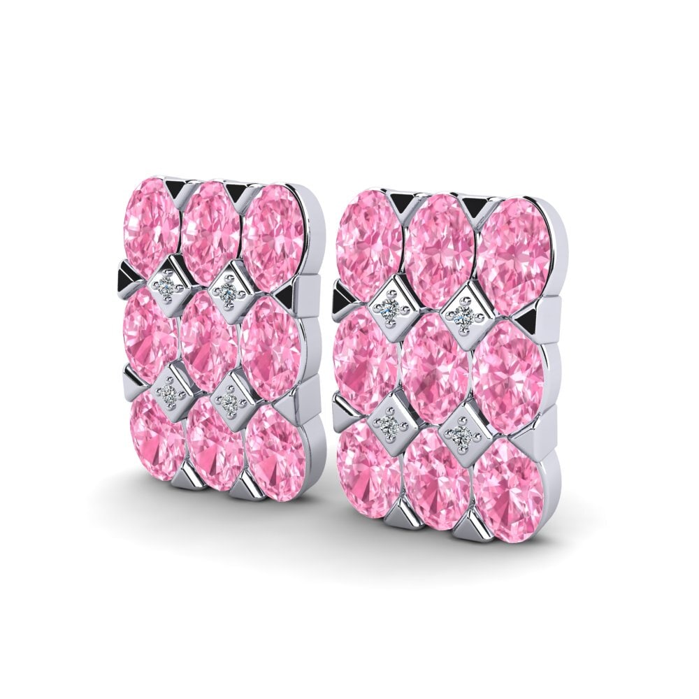 Đá Sapphire Hồng Bông tai nữ Nikoleta