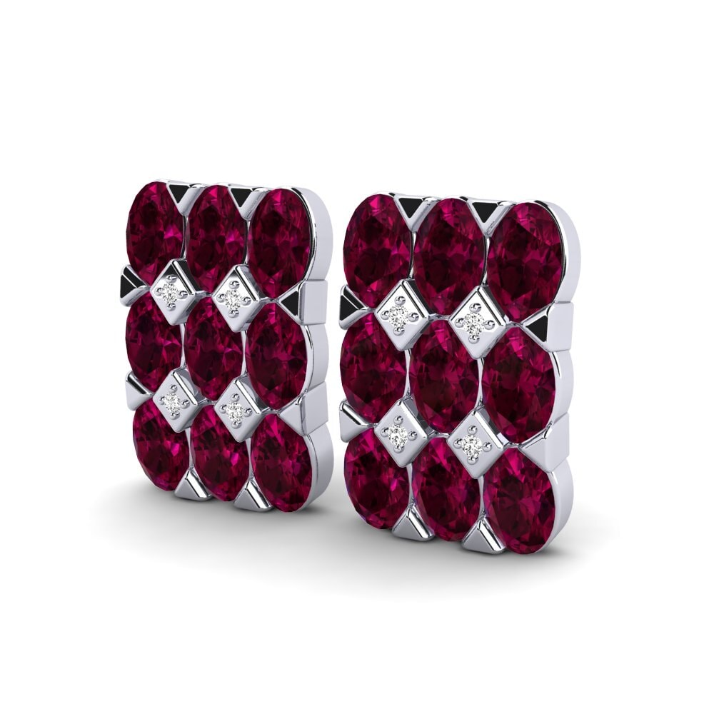 Đá Rhodolite Bông tai nữ Nikoleta