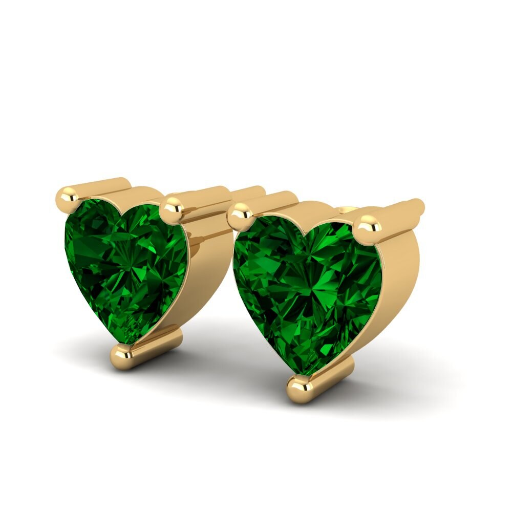 Corazón Circonita Verde Pendiente de mujer Nilasha