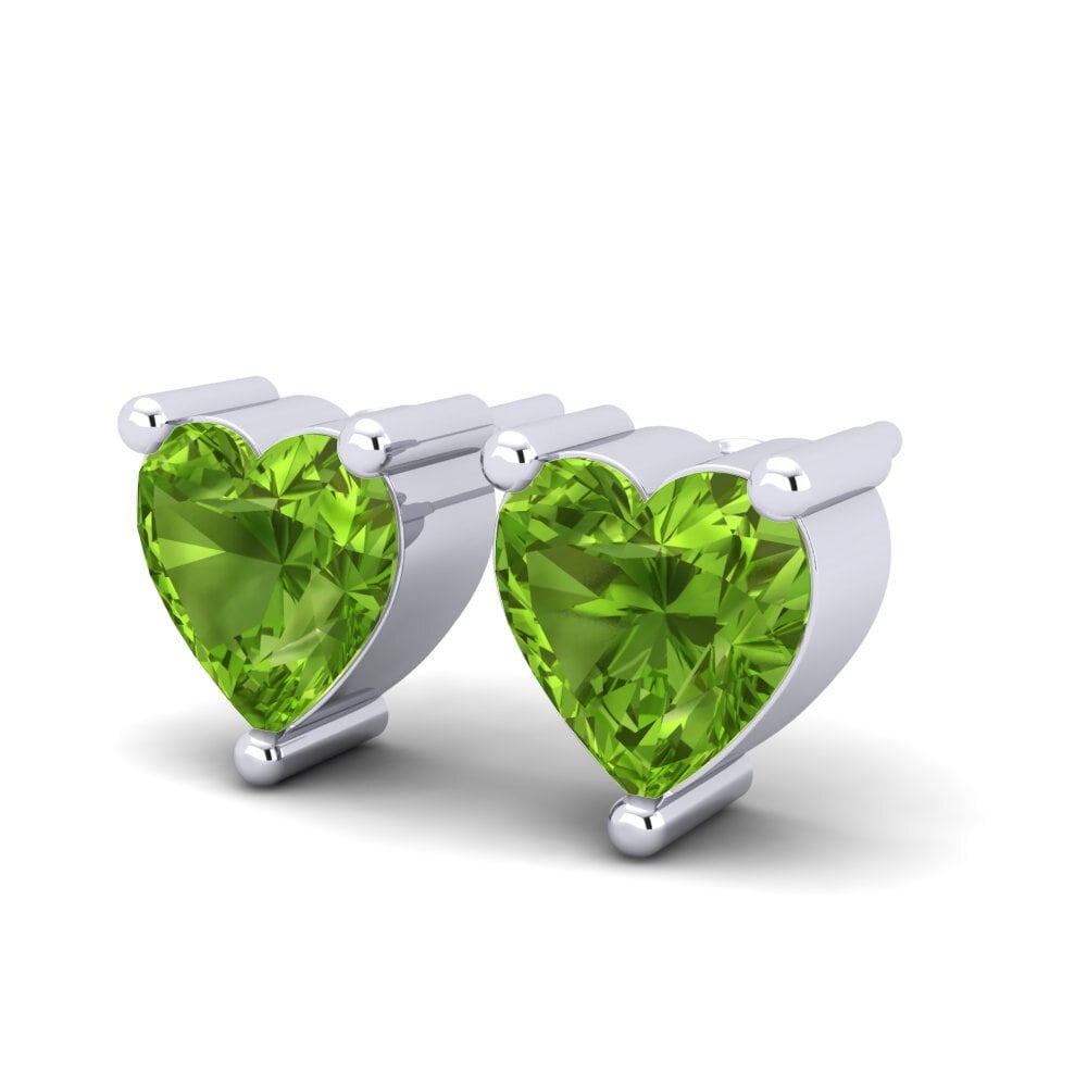 14k Oro Blanco Peridoto Pendiente de mujer Nilasha