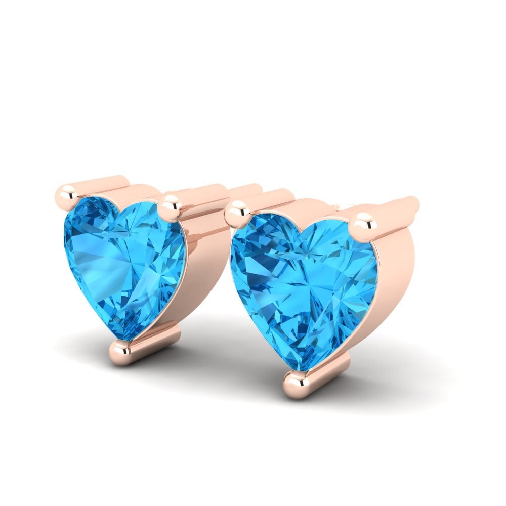 9k Oro Rosa Corazón Pendiente de mujer Nilasha