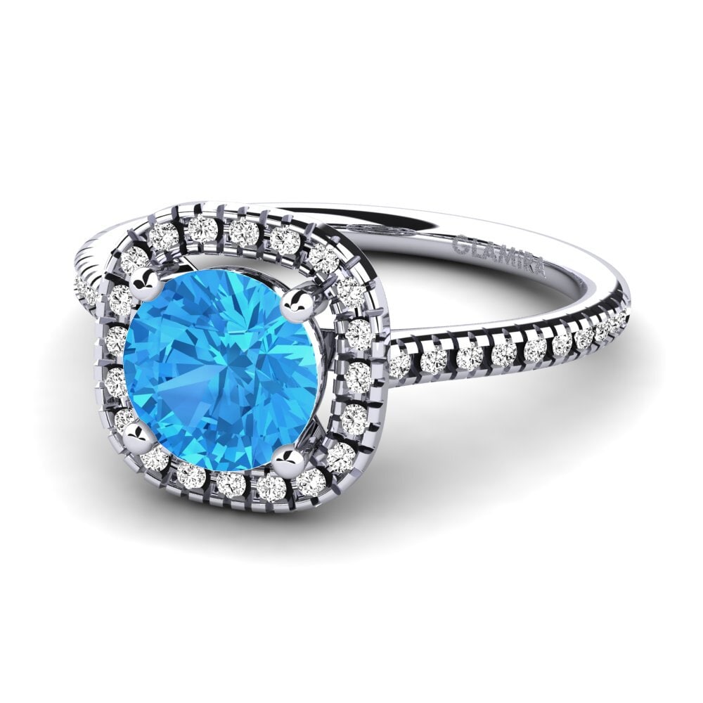 Blue Topaz Engagement Ring Nillson
