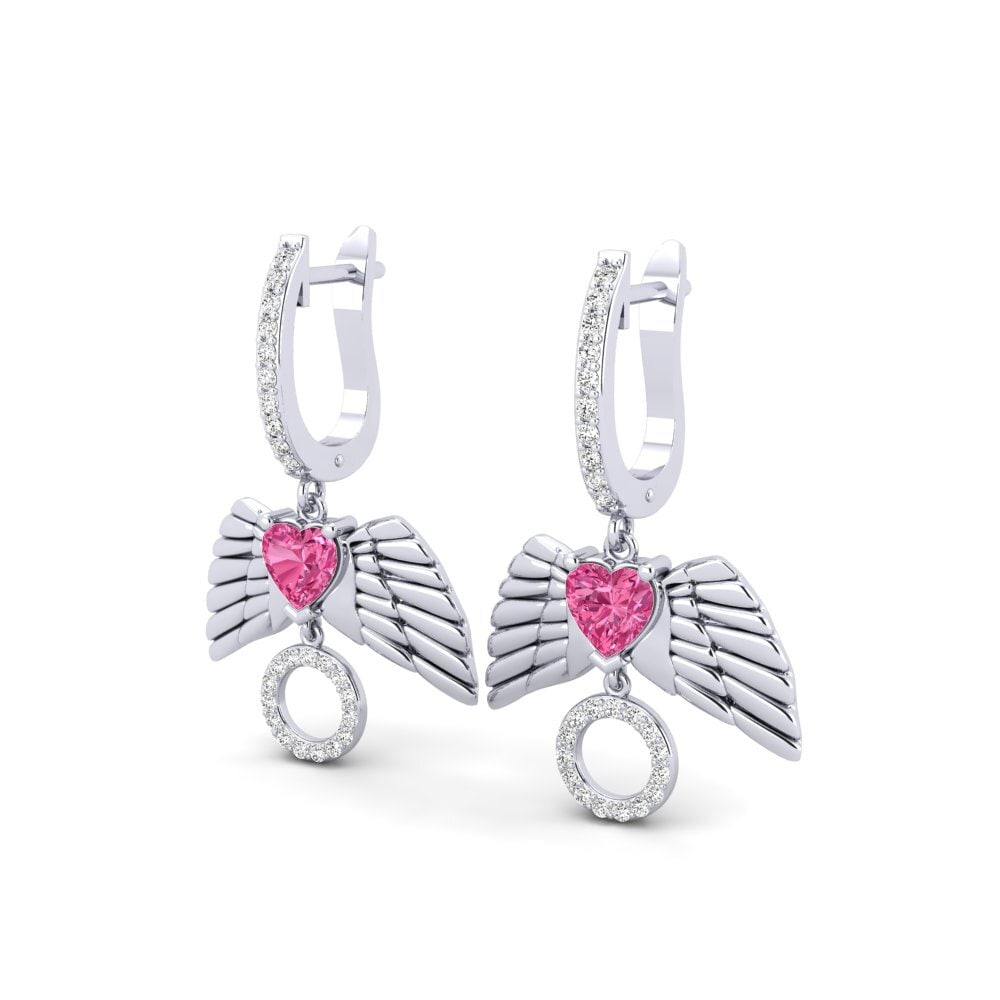 Corazón Turmalina rosa Pendiente de mujer Nilo