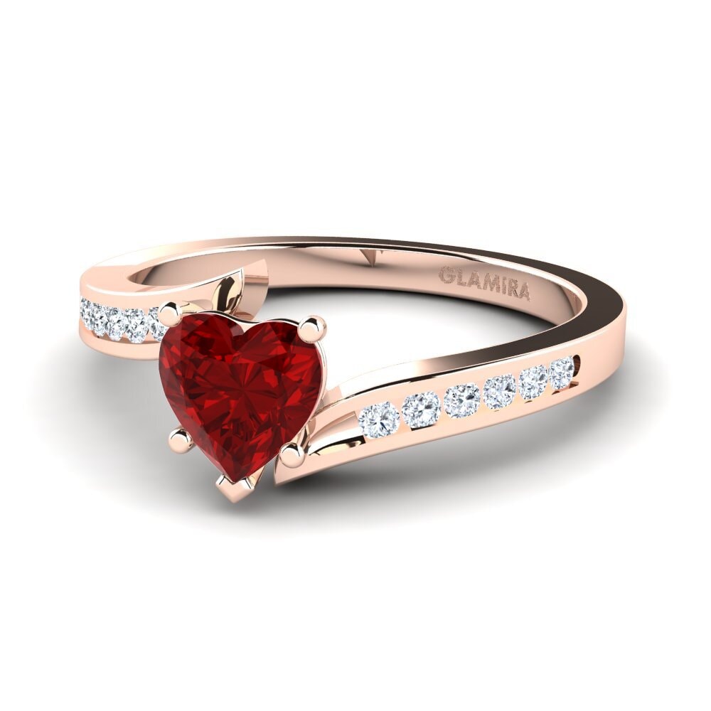 18ct Rose Gold Ruby (Lab Created) Women's Ring Nina