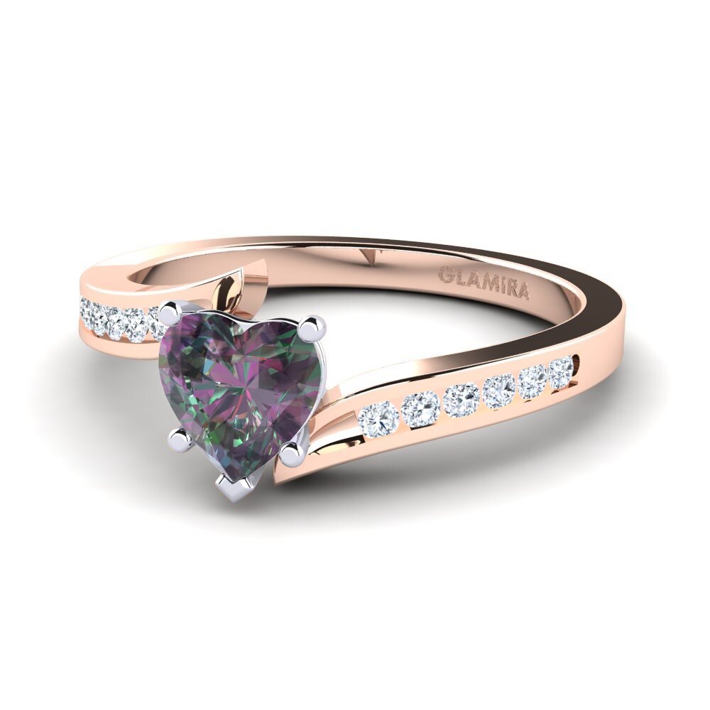 9ct Rose & White Gold Mystic Topaz Women's Ring Nina