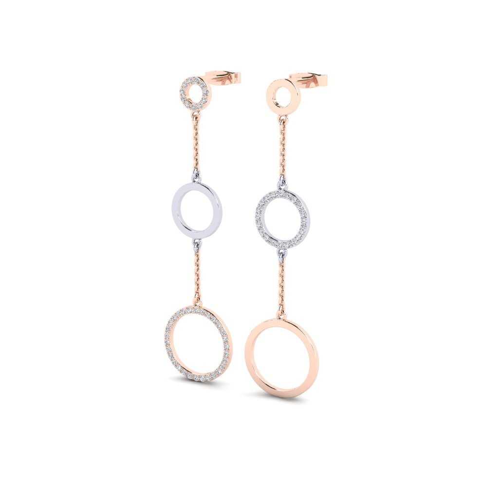 9k Oro Rosa & Blanco Pendiente de mujer Ninos