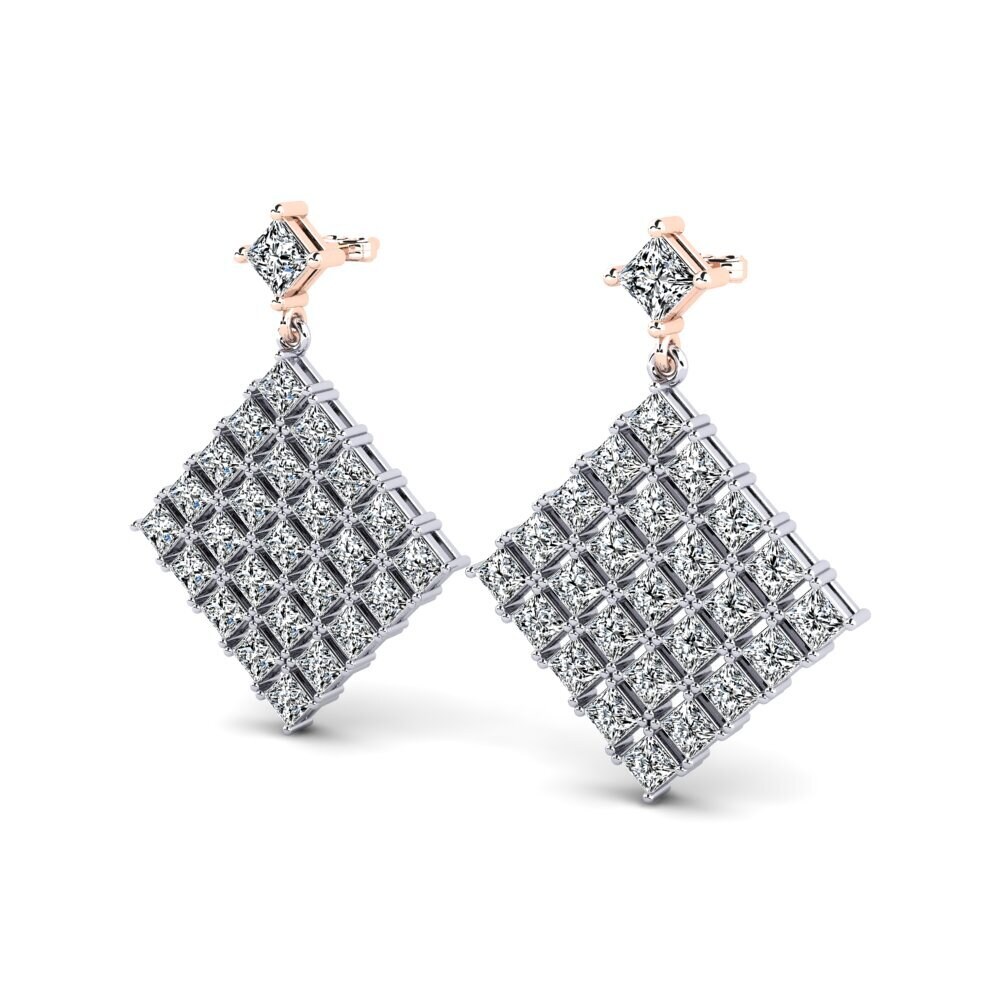 14k White & Rose Gold Women's Earring Nisha