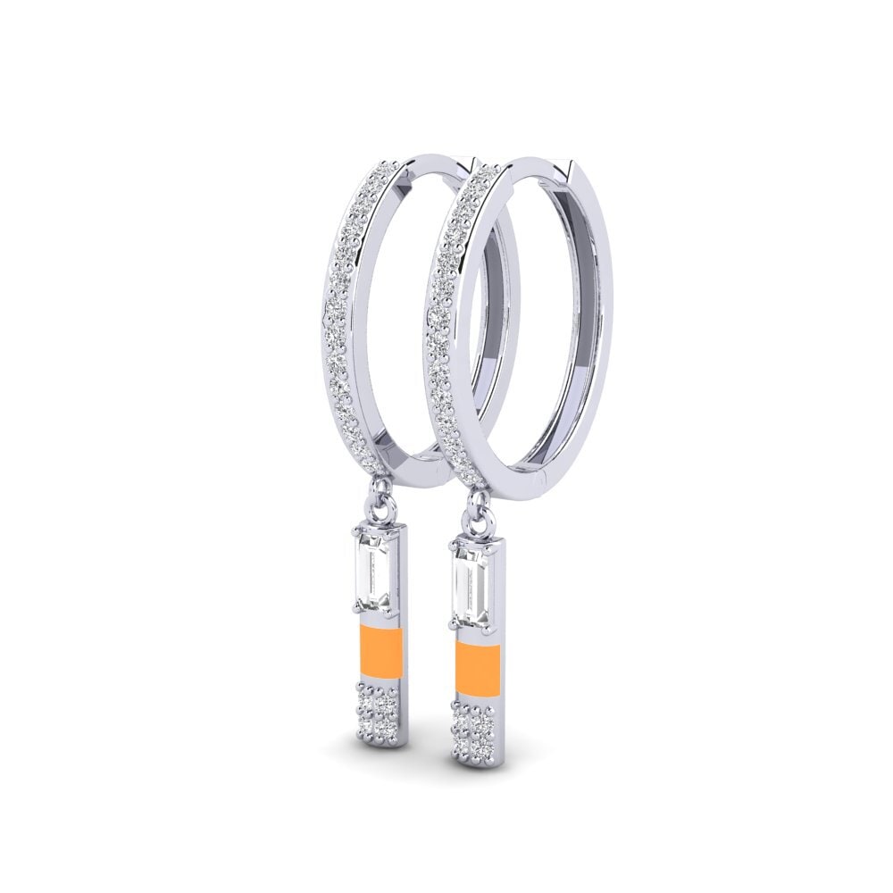 9ct White Gold Women's Earring Nisis